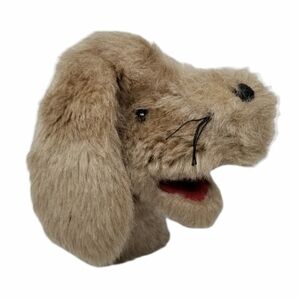 Dog Puppy Furry Hand Puppet Vintage Hand Made Animal Kids Golf Cover Pet Golden